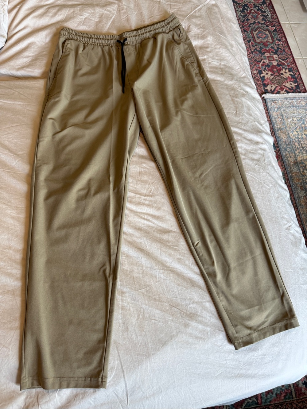 Men's Old Navy Tech Hybrid Active Khaki Drawstring Casual Pants Size Large Tall